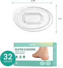 Welnove Hydrogel Blister Cushions - 32ct Blister Bandages for Feet, Heels - Blister Prevention Pads for Protection Against Shoe Friction - Water-Resistant Heel Protectors Pads for Women & Men | Clear (Heel Pack) | 32 Pack — 7