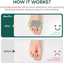 Ball-of-Foot Cushions Pads for Women Men - Welnove 6 Pairs Felt Metatarsal Pads for Dancer Forefoot Support - Soft Foot Pad for Metatarsalgia, Morton’s Neuroma, Calluses, Fit for High Heels,Shoes 3