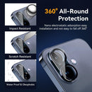 Camera Lens Protector for iPhone 16 6.1" / iPhone 16 plus 6.7"/ iPhone17 6.3",9H Tempered Glass，Ultra HD, Scratch Resistance Easy to Install，Case Friendly，[Does not Affect Night Shots] 3-Pack photo 2