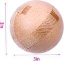 Handmade Wooden Puzzle Magic Ball Brain Teasers Toy Big Wooden Ball Lock Logic Puzzle Intelligence Game Sphere Puzzles for Adults Kids — 3