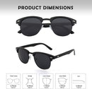 GQUEEN Retro Semi Rimless Polarized Sunglasses Men Womens UV400 Shades GQO6 | 1 Glossy Black Frame/Black Lens/Black Rim — 5