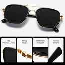 KUGUAOK Tangle Free Polarized Aviator Sunglasses for Women UV Protection Sports Running Sun Glasses Unisex Shades | Xh-1pcs-blackgold | 56 Millimeters — 5