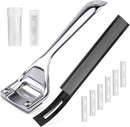 Skiving Knife, 2 Pcs Metal Leather Skiver and Safety Beveler Skiving Knife | black+silver — 1