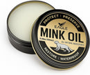 4-in-1 Mink Oil Leather Conditioner Kit – 3.52oz Waterproof Paste with Horsehair Brush, Sponge & Microfiber Cloth – Leather Cleaner & Protector for Boots, Shoes, Jackets, Saddles & Bags — 8