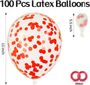 100pcs Red Confetti Balloons 12 Inch Clear Balloon with Red Confetti Inside — 2