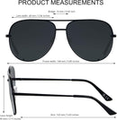 ANDWOOD Oversized Aviator Sunglasses for Women Men Big Large Shades | Black | Polarized Lens | Polarized — 7