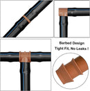 Irrigation Fittings Kit for 1/2"(.600" ID) Tubing,20 Pieces Set-8 Couplings, 6 Tees,6 Elbows - Barbed Connectors for Drip or Sprinkler Systems | 20P-Set — 5