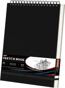 Ankkol Sketch Book 9x12, Top Spiral Bound Sketchbook,100 Sheets_68lb/100gsm | Black | 9"x12" - 1 Pack — 1