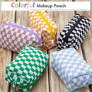 PAZIMIIK Checkered Makeup Bag for Purse Portable Zipper Make Up Pouch Small…