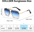 Dollger Square Aviator Sunglasses for Men and Women Fashion Metal Vintage Gradient Shades Sunglasses UV400 Protection | A:gold Frame Gradient Blue Lens | 62 Millimeters — 5