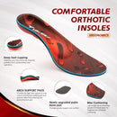 VALSOLE Heavy Duty Support Pain Relief Orthotics - 220+ lbs Plantar Fasciitis High Arch Support Insoles for Men Women, Flat Feet Orthotic Insert, Work Boot Shoe Insole, Absorb Shock with Every Step - MEN 9-9 1/2 | WOMEN 11-11 1/2--(278mm) / Red — 3
