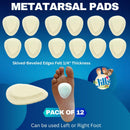 Dr. Jill's Foot Pads, YJ10-2045, Metatarsal Pad Skived 1/4" Felt (12 Pack) Ball of Foot Pad 8