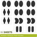 Bukihome Moleskin Adhesive Pads for Feet - Blister Prevention Tape - Moleskin Padding for Blisters, Shoes, Toes, Heel, Reduce Friction Pain - 11 Sheets of 4 Shapes (22 Pieces Total, Black) | 11 Sheets (22 Pieces Total) — 6