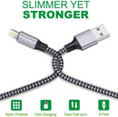 iPhone Charger, 3Pack 6FT Nylon Braided Lightning Cable Fast Charging Cord 1
