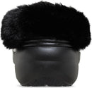 Crocs Women's Classic Platform Fuzz Lined Clogs, Fuzzy Slippers | 6 | Black — 6