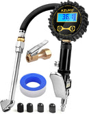 AZUNO Digital Tire Inflator with Pressure Gauge, 200 PSI, Heavy Duty Air Compressor Accessories, w/Rubber Hose Lock on Air Chuck and Quick Connect Coupler — 1