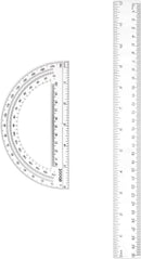 Zonon 2 Pcs 12 Inch Clear Ruler and 6 Inch Plastic Protractor Set, Clear — 8