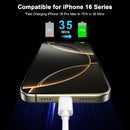 [Apple MFi Certified] iPhone Duo 18 17 16 15 Charger Cable Cord 6FT, White 3