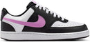 Nike Women's Court Vision Low Shoes - Black/Light Magenta/White — 5