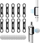 10 Pack Magnetic Pen Holder for Refrigerator, Pencil Clips (Black) — 1