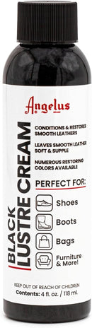 Angelus Shoe Cream Leather Balm 4oz - Conditions & Restores Leather Boots, Furniture, Jackets, Shoes, Purses, & More- Black — 1