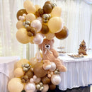 Brown Sand White Neutral Balloons, 50pcs 12 inch Retro Apricot Balloons Brown Sand White Gold Confetti Party Balloons For Birthday Engagement Wedding Anniversary Party Decorations | Brown Beige Gold — 4
