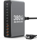 12 Ports Aluminum Alloy MEKIOJEO 380W Charging Station USB C Charger Block photo 1