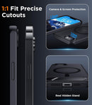 Temdan Magnetic Compatible with iPhone 17e Case & iPhone 16e Case,[Built-in Invisible Kickstand][Compatible with MagSafe][Military Grade Shockproof] Slim Translucent Matte Case for iPhone 16e/17e 6.1" — 6