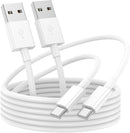 USB to USB C Cable 6ft 2Pack for iPhone 15/16/17 Charger Cord, Car Carplay Cable Fast Charging Compatible for Apple 17 Pro Max/16 Plus/for IPad Pro 12.9/11/Air 5th/4th Mini Gen, Type C Charge 6 Foot 1