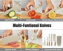 Knife Set, Wiztoynia 6-Piece Khaki Kitchen Knife Set for Home, Anti-Rust Non-stick Stainless Steel Sharp Chef Knife… — 4
