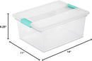 Sterilite Deep Clip Box, Stackable Small Storage Bin with Latching Lid, Plastic Container to Organize Paper, Office, Home, Clear Base and Lid, 1-Pack — 2