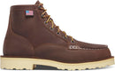 Danner 6" Bull Run Steel Toe Work Boots for Men - Brown Heel — 3