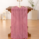 Cheesecloth Table Runner Fall Boho Wedding Birthday Party Home Decor | Mauve | 10ft X 1pc — 3