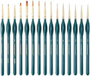 Transon Extra Fine Tip Detail Brushes 15Pcs for Model Miniature Painting and Acrylic Watercolor Painting | 15 pcs — 1