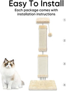 Cat Scratching Post for Indoor Cats, 32Inch Sisal Cat Scratcher, Beige — 4