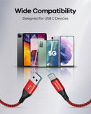 USB C Cable 10 ft 3Pack, Extra Long USB A to USB C Cable 10ft Braided Type C Fast Charging Cord for Samsung Galaxy S20 S21 S22 S23 S24 Ultra 5G S10 S9, A20 A51 A52 A72, iPhone 15 Series, PS5, Switch 7
