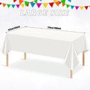 6Pcs 54 x 108 Inch White Rectangle Tablecloth,Disposable Plastic Table Cloth,Waterproof White Table Cover for Graduation Birthdays Weddings Anniversary Party Decorations | 6 Pack — 2