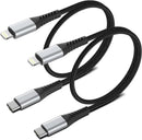 2FT USB C to Lightning Cable, 2 Pack Short iPhone Charging Cable Braided 1