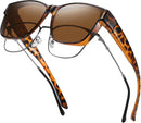 GEGURI Polarized Sunglasses Fit Over Glasses for Men Women, Oversized Square Sun Glasses UV400 Protection Shades | A10 Brown Tortoise/Brown — 1