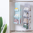 AARAINBOW 1 Pack Hanging Handbag Purse Organizer, Bags Organizor for Purse 8 Pockets Wardrobe Closet Space Saving Handbag Storage, 44.5L x 13.5W (B-Light Gray) — 3