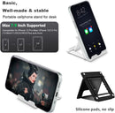 Kemoxan 2 Pack Portable Cell Phone Stand Holder for Desk, Foldable Pocket-Sized Mount, Universal Adjustable Desktop Mobile Phone Kickstand Compatible with iPhone IPads Kindle Android Black & White photo 2
