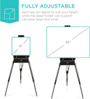 Best Choice Products Art Easel for Painting, Portable Wooden Adjustable Artist Tripod with Sketch Box, 32-Piece Art Set with Acrylic Paints, Brushes, Canvases & Palette - Black — 4