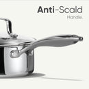 CAROTE 1.5Qt Stainless Steel Saucepan, Non-Toxic 3-Ply Stainless Steel Cookware Set with Lids, Small Kitchen Pots,… — 5