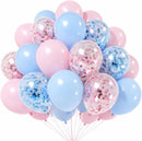 Pink and Blue Balloons Set, 35 Pack Pastel Pale Blue Pink Confetti Latex Balloons, 12 Inch Light Blue Pink Balloon Kit for Boy or Girl Gender Reveal Party Birthday Baby Bridal Shower Party Decorations | Pink Blue — 1