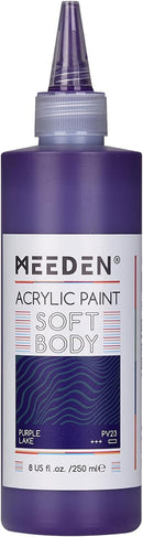 MEEDEN Soft Body Acrylic Paint: Purple Lake Matte Finish 250ml/8.45oz | Dioxazine Violet — 1