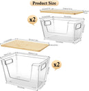 4 Set Stackable Storage Plastic Container with Removable Bamboo Cover — 3
