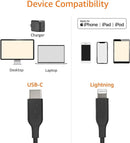 Amazon Basics USB-C to Lightning Cable, Apple MFi Certified, Power Delivery, Data Transfer, 3 Feet, Black 2