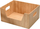 MobileVision Bamboo Storage Box with Open Front Stackable Bin Organizer to use in closets, bedrooms, kitchens, home & office, 14 x 11 x 6.5 inches — 1