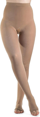 SIGVARIS Women’s Style Soft Opaque 840 Open Toe Pantyhose 20-30mmHg - Small Long - Nude | SL - Small Long — 1