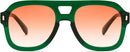 FEISEDY Retro Thick Aviator Sunglasses for Women Men, Large Vintage Shades | Green - Gradient Red Brown | 53 Millimeters — 1